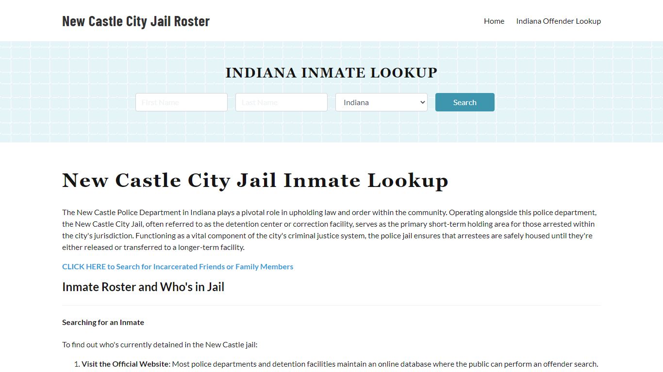 New Castle Police Department & City Jail, IN Inmate Roster, Arrests ...